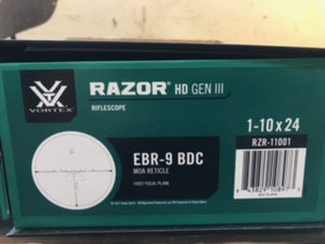 Razor HD Gen III 1-10x24 (open box never mounted)